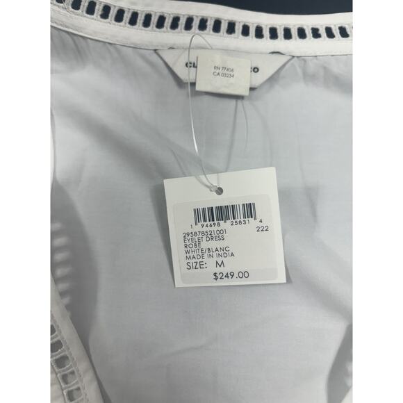 Club Monaco‎ NWT V-Neck Eyelet Mini Dres in White Size Medium MSRP $249 - Picture 8 of 8